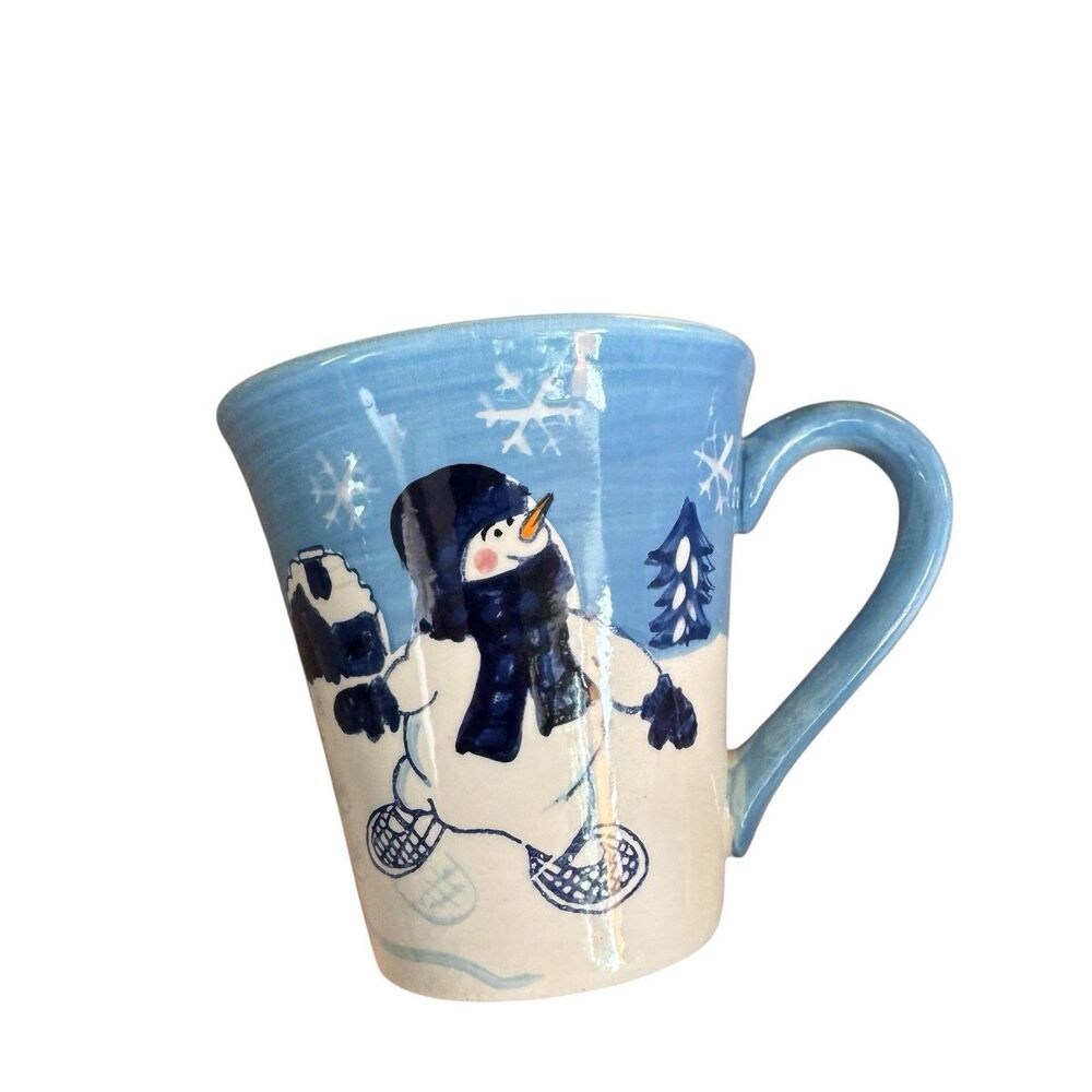 Vintage HIDDEN VALLEY SNOWMAN MUGS‎ Hand Painted CAMBRIDGE POTTERY set of 4 - Picture 7 of 8